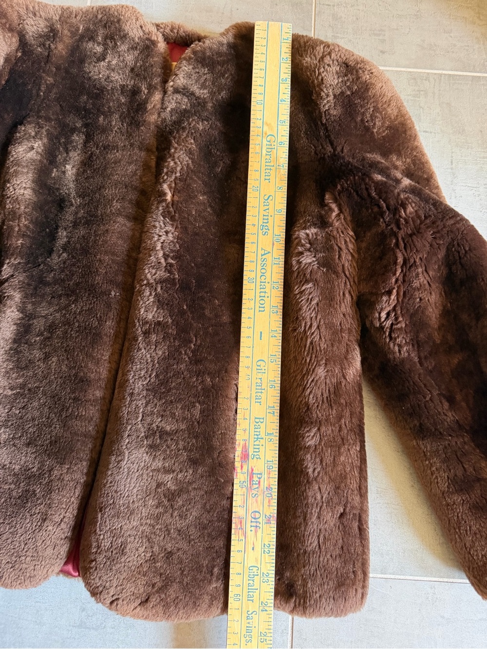 Vintage Koslow Fur Co Fort Worth Sheared Mouton Lamb Jacket Brown Fur Coat - Picture 10 of 12